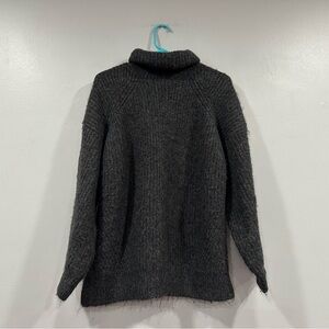 Sundance Gray Turtleneck Ribbed Wool Blend Sweater Medium M